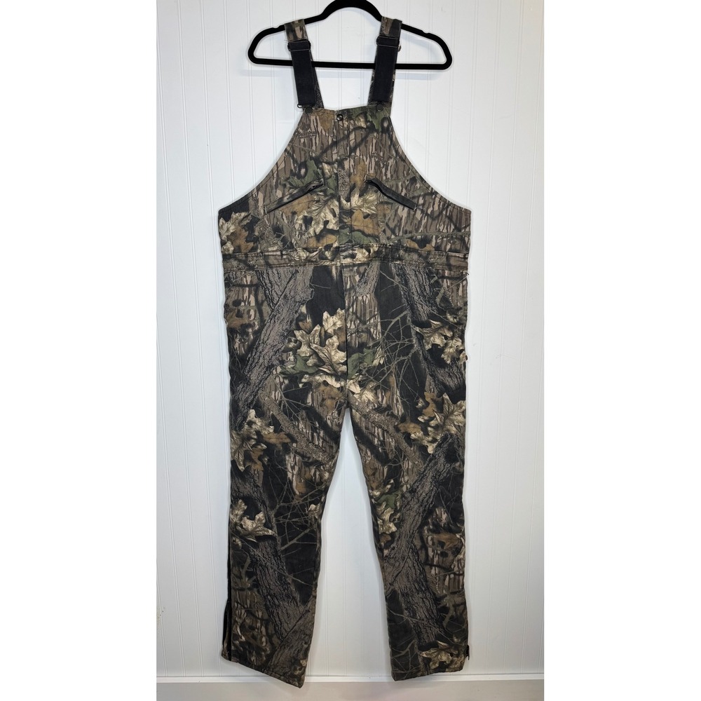 Vintage Mossy Oak Break-Up Camo Insulated Hunting Bib Overalls Men's 2XL Regular